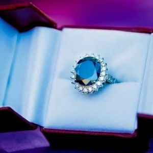 Huge sapphire and diamond ring